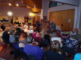 helen showing us one of her quilts
