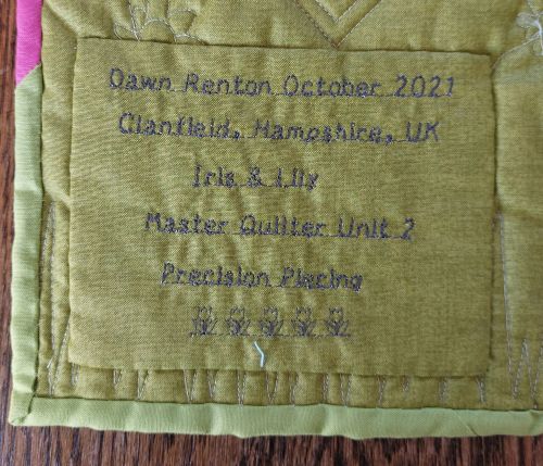 Quilt Label for Iris & Lily